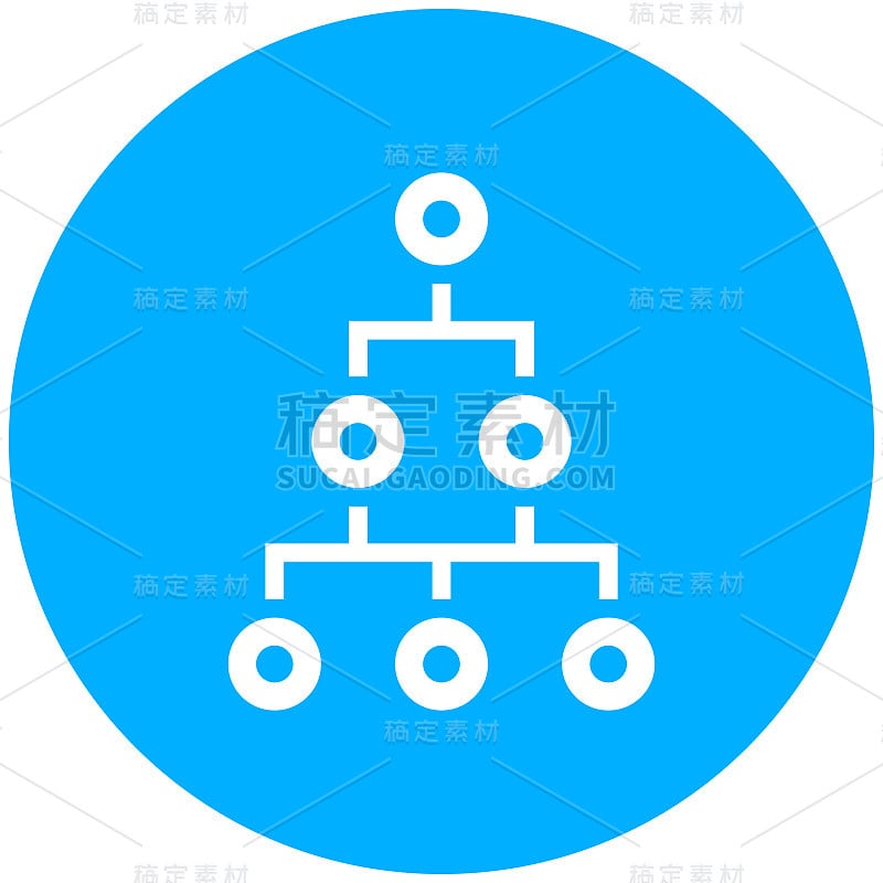 组织结构图图标上的圆形按钮。-轮系列