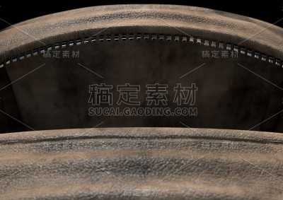 打开空的棕色行李袋