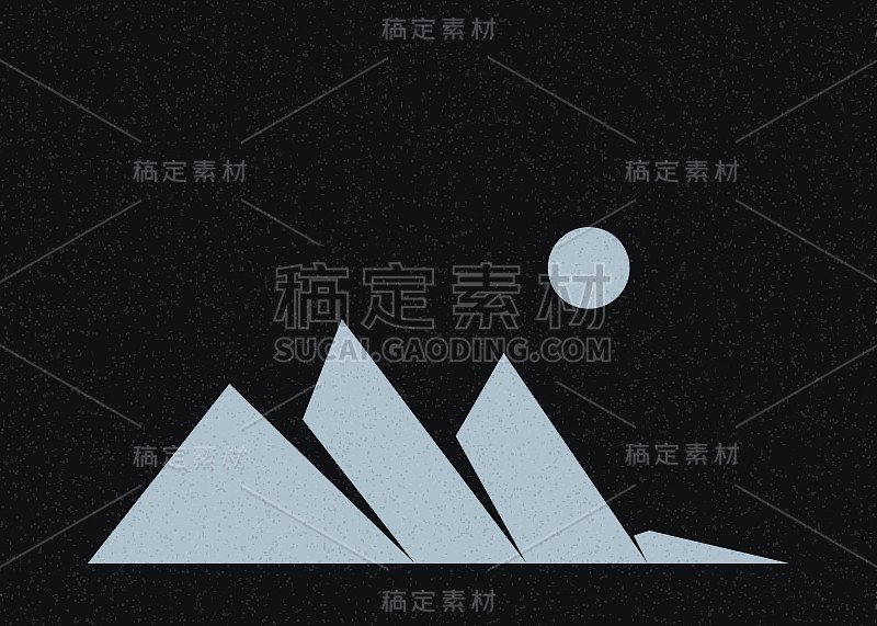 Geometric Mountains silhouette generative art post