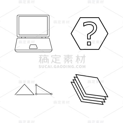 基本内容线性轮廓向量图标集