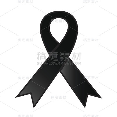 黑色丝带图标矢量插图