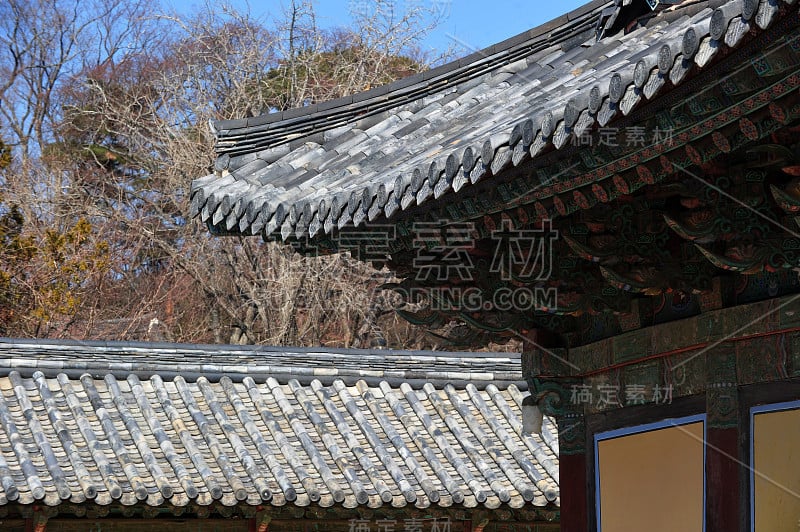 韩国庆州八宫寺的建筑风格。