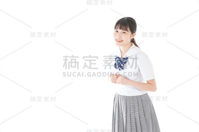 穿着制服的年轻学生肖像