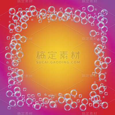 洗发水泡沫与彩色逼真的泡沫