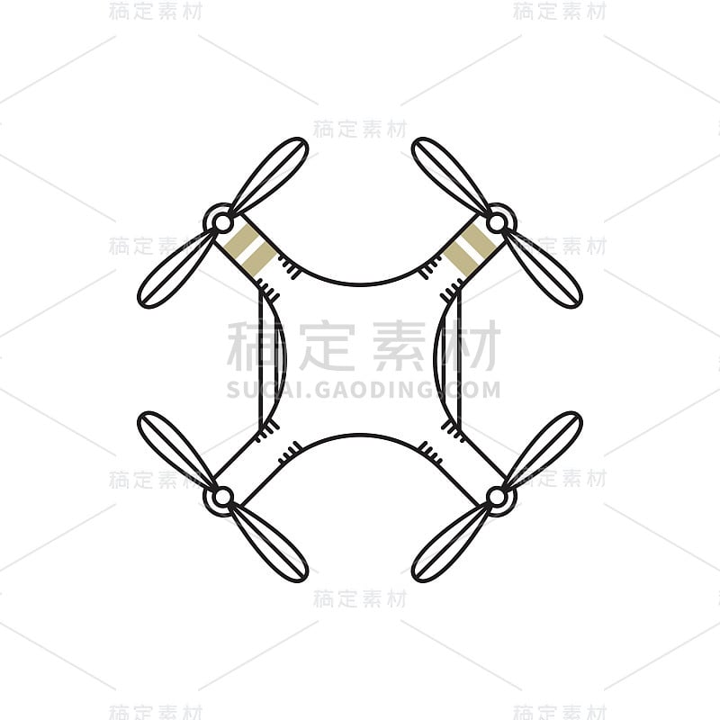 无人机俯视图插图在线条艺术风格