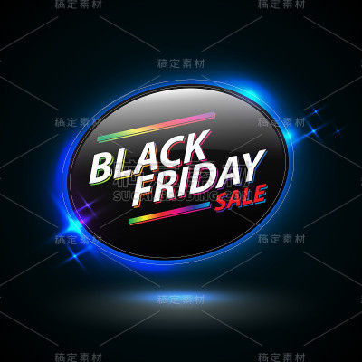 黑色星期五特价椭圆形横幅