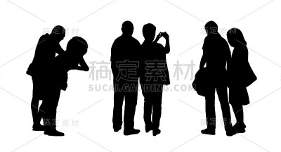 人们站在户外的剪影设置了20