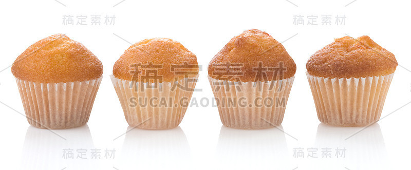 松饼孤立在白色