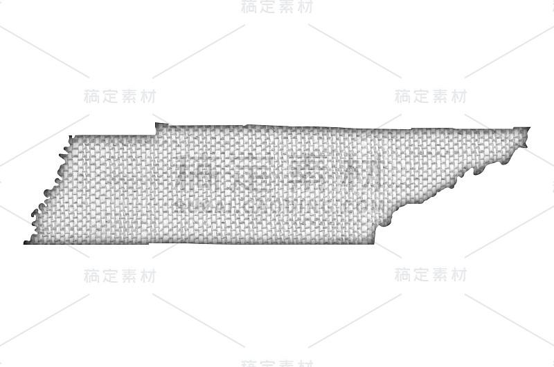 旧亚麻布上的田纳西地图