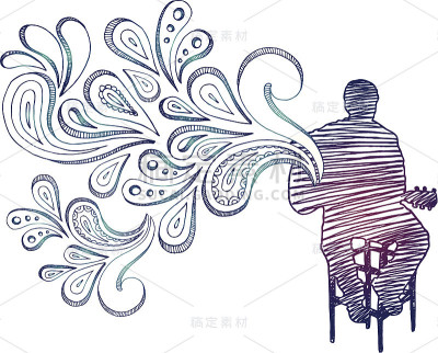 吉他手涂鸦