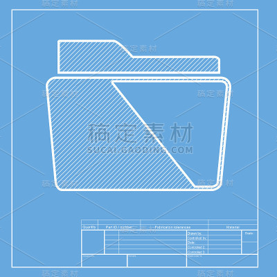 文件夹标志说明。蓝图模板上图标的白色部分。
