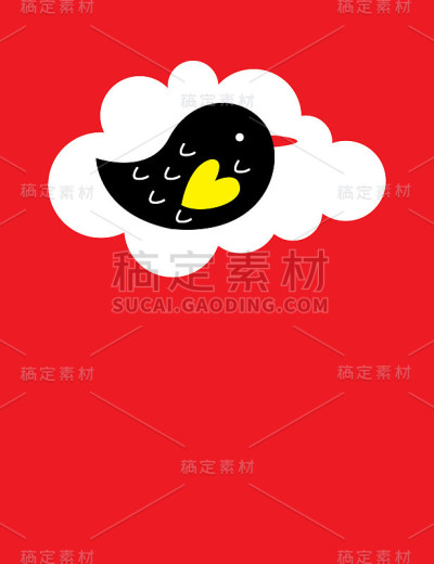 可爱的小鸟卡通向量卡