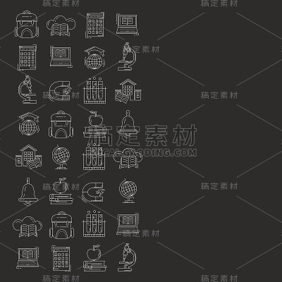 学校和教育矢量图标在黑板上