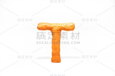 由黏土制成的拉丁字母。