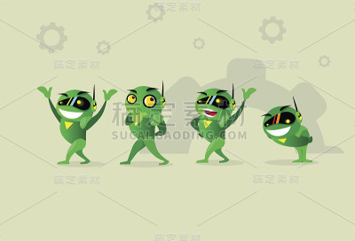 绿色机器人集合情感技术