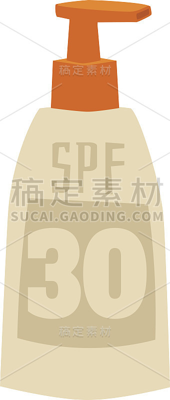 防晒霜矢量插图。