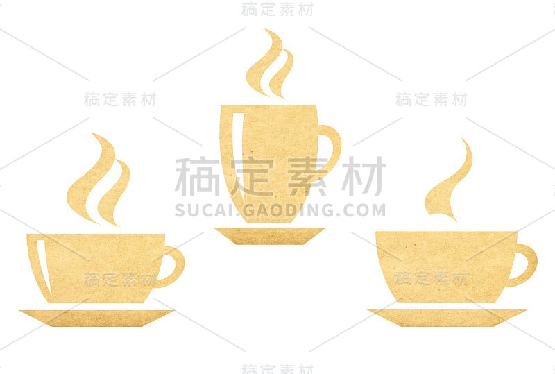 旧纸上的热咖啡杯符号