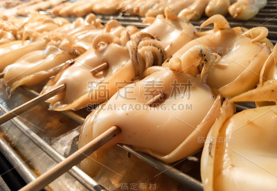 经典烤鱿鱼炉烤。
