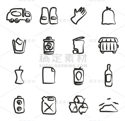 清洁工图标徒手画的
