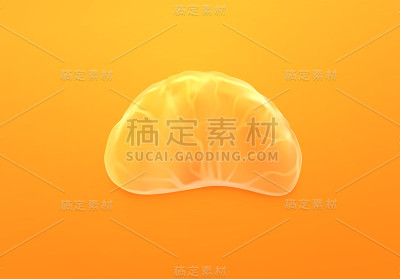 矢量橘子背景。橘色小叶孤立逼真