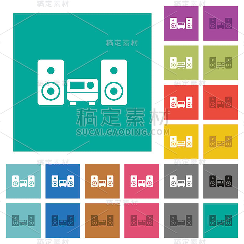 立体系统方形平面多色图标