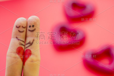 情人节概念与手指情侣