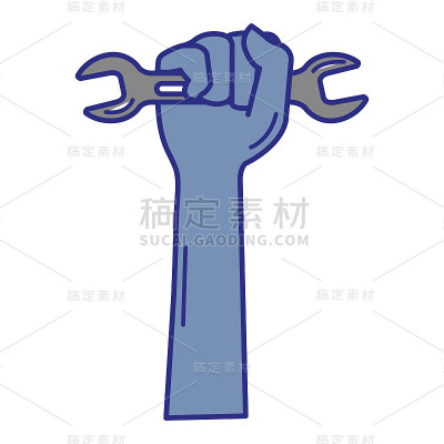 手用扳手工具孤立图标
