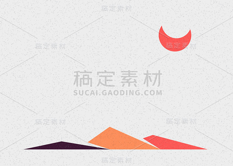 Geometric Mountains silhouette generative art post