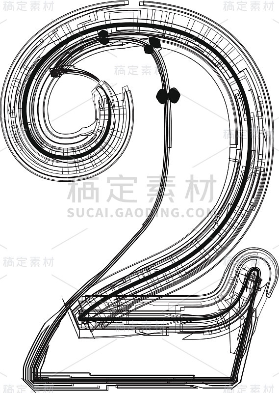 技术上的字体。2号