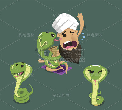 魔术师被眼镜蛇毒蛇吃掉