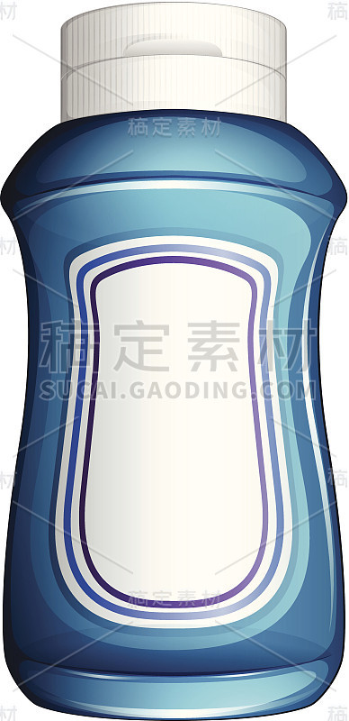 蓝色的普通瓶