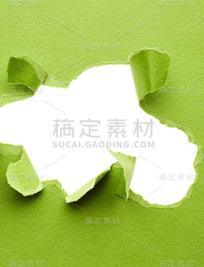 绿色撕纸