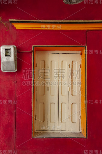 红墙细部丝密镇
