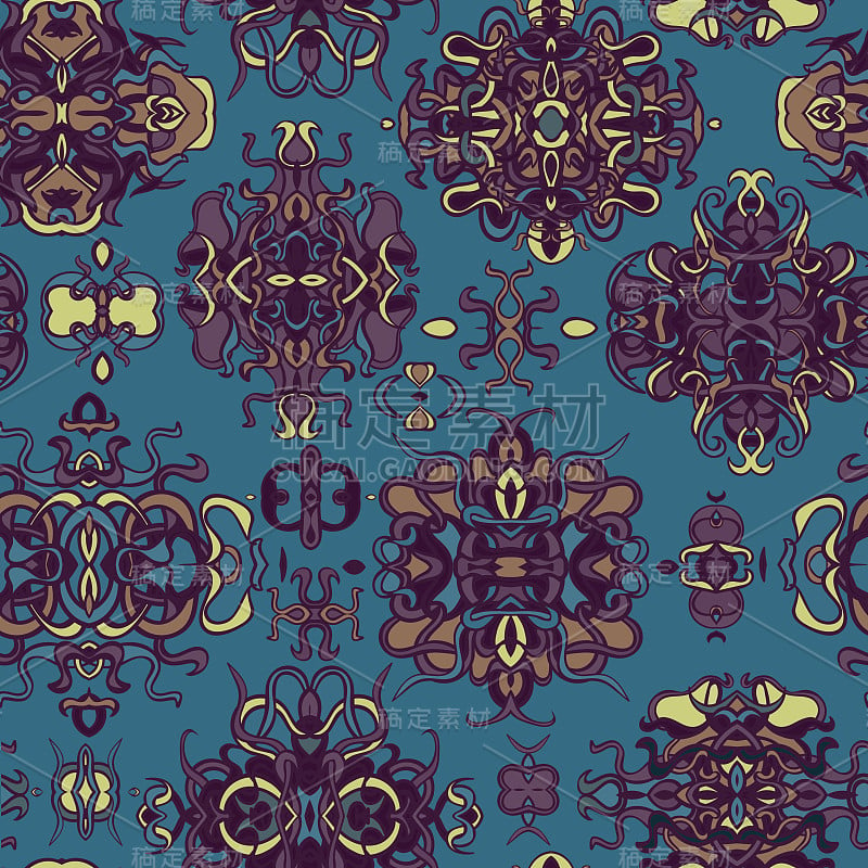 Seamless pattern with colorful abstract shape