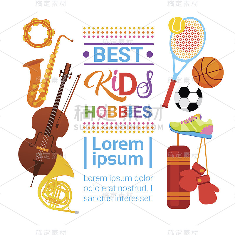 KIds Hobbies Art Classes Logo Workshop创意艺术学校儿童发展横幅