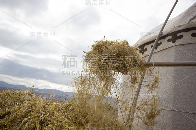 古老的土耳其游牧帐篷。游牧民族。