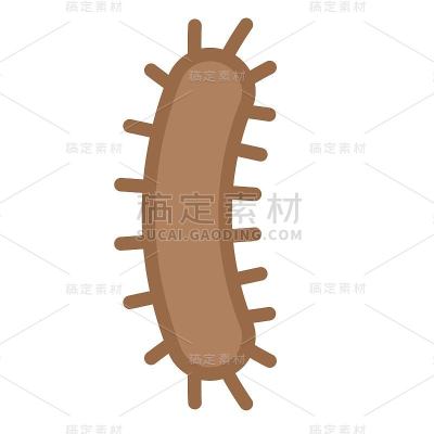 病毒或细菌载体插图，平面风格图标