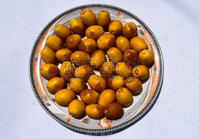 黄生枣甜果盘合，天然能量饮食健康营养食品