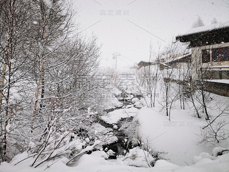 法国夏蒙尼，勃朗山，高山，滑雪，滑雪板，旅游，旅游，度假，美丽的雪冬天