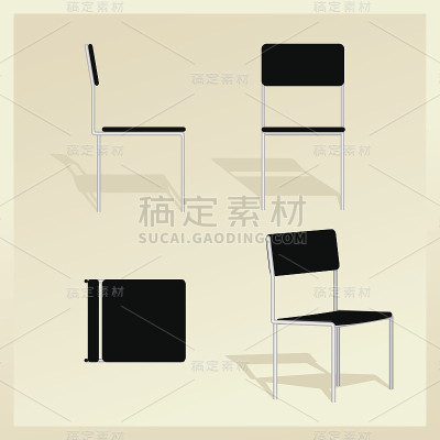 黑色办公椅向量