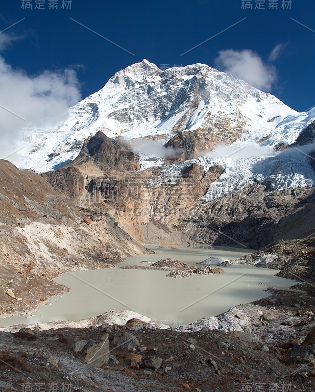 马卡鲁山和冰川湖，尼泊尔喜马拉雅山