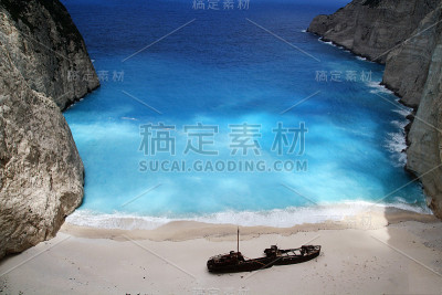 希腊扎金索斯的纳瓦吉奥海滩