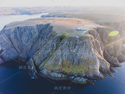 挪威的北角，挪威大陆和欧洲的最北端，芬马克郡，无人机拍摄的航拍照片