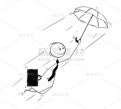 商人创意个性概念漫画