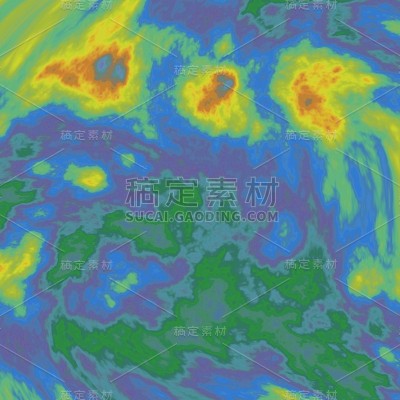 绿色、蓝色、黄色抽象油分形