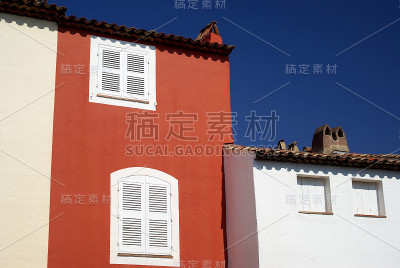古老的地中海建筑的颜色