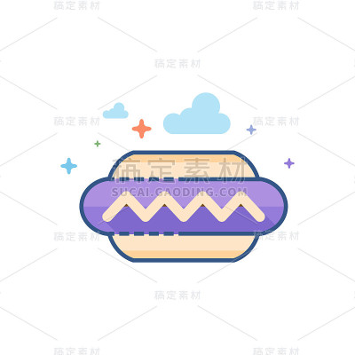 平坦的颜色图标-热狗