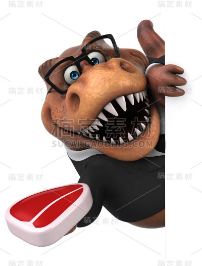 有趣的Trex - 3D插图