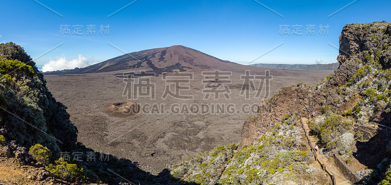 美丽的全景或留尼旺岛火山