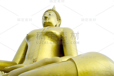 白底金座佛像